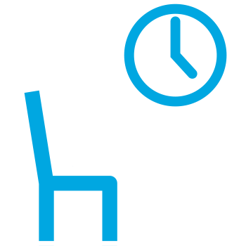 An illustration of a person sitting in a chair with a laptop on their lap, holding a book and looking at the screen.